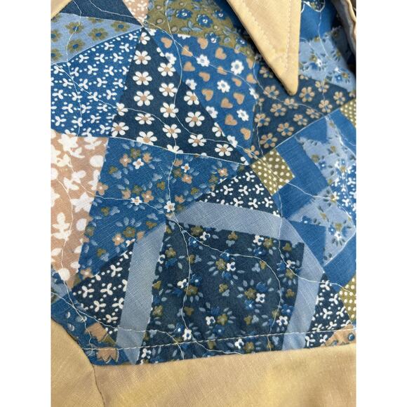Vintage 70s Alfie's Quilted Patchwork Western Shirt - Picture 2 of 5